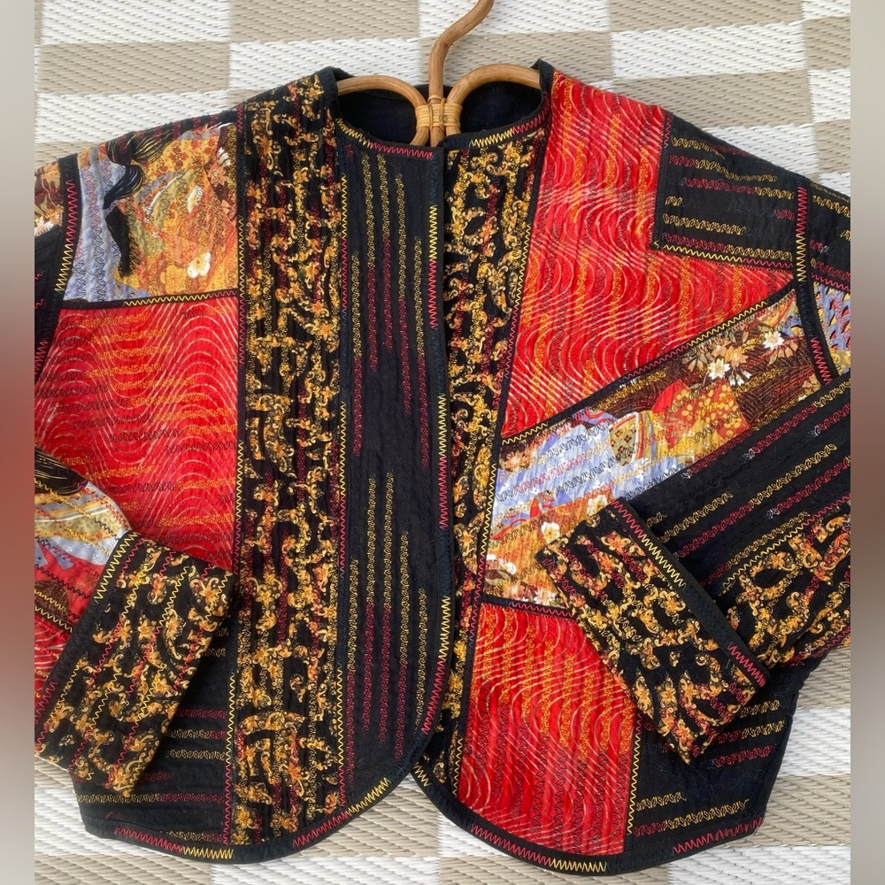 Handmade Patchwork Kimono Boho Jacket Size Small - Picture 6 of 8